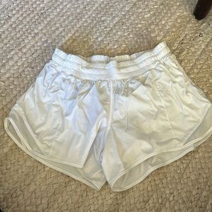 Lululemon White Hotty Hot Shorts 4 in